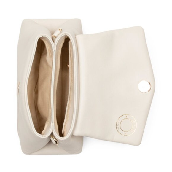 Ted Baker Poppy Small Satchel Crossbody Handbag Lock White Cream Leather - Picture 16 of 16